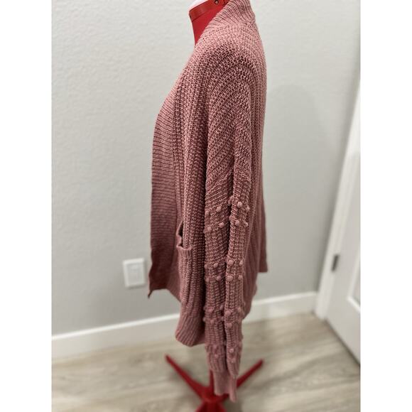 Madewell XS Cardigan Sweater Open Front Knit Pockets Mauve Rose Casual - Picture 8 of 8